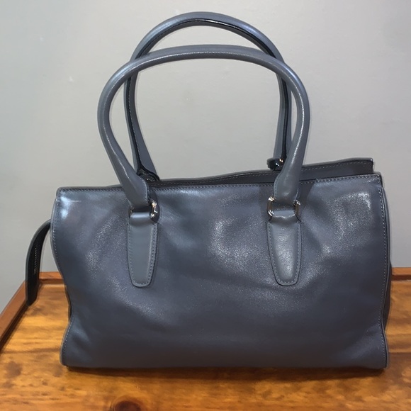 Coach Chelsea Carryall Gray Leather Turnlock Double Handles Satchel Shoulder Bag - Picture 10 of 10